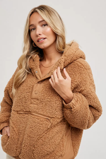 3 of 4:Jayda Fleece Sherpa Pullover Hoodie