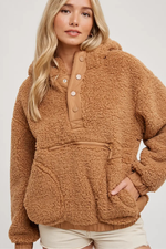 1 of 4:Jayda Fleece Sherpa Pullover Hoodie