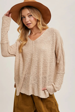 1 of 4:Sabine Loose Knit V-Neck Sweater
