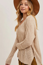 2 of 4:Sabine Loose Knit V-Neck Sweater