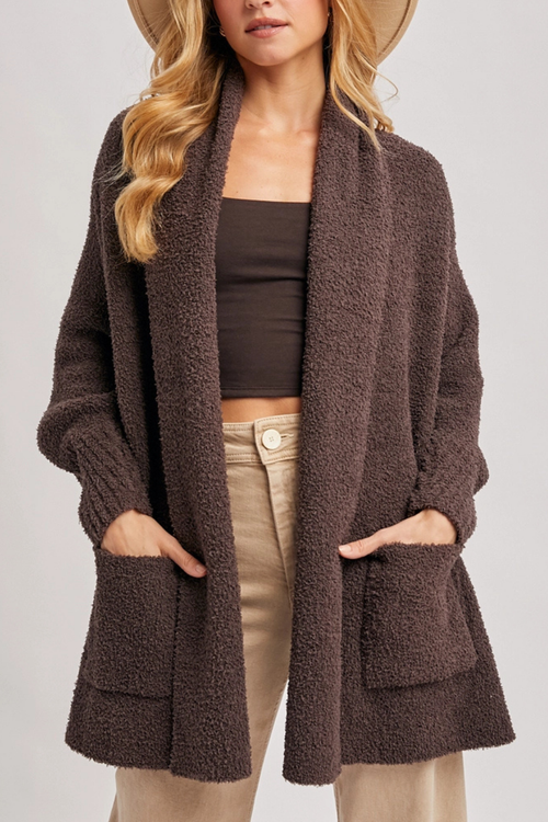 Bouclé Knit Blanket Wrap Cardigan