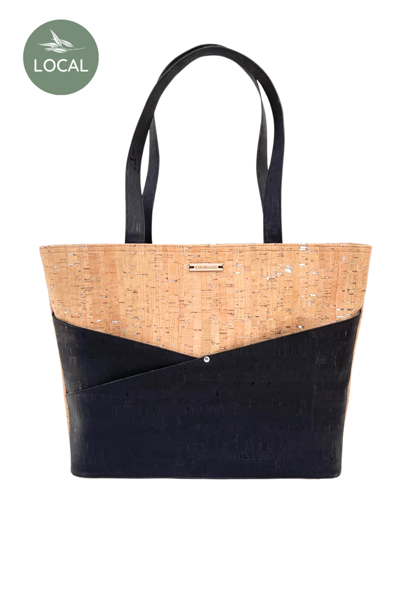 Advocate Zippered Tote in Coal-Carry Courage-ECOVIBE