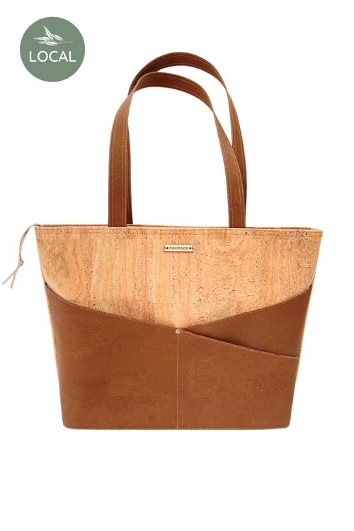Advocate Zippered Tote in Sepia-Carry Courage-ECOVIBE