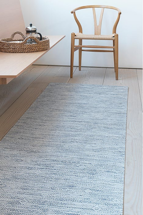 Blue Mosaic Woven Floor Mat