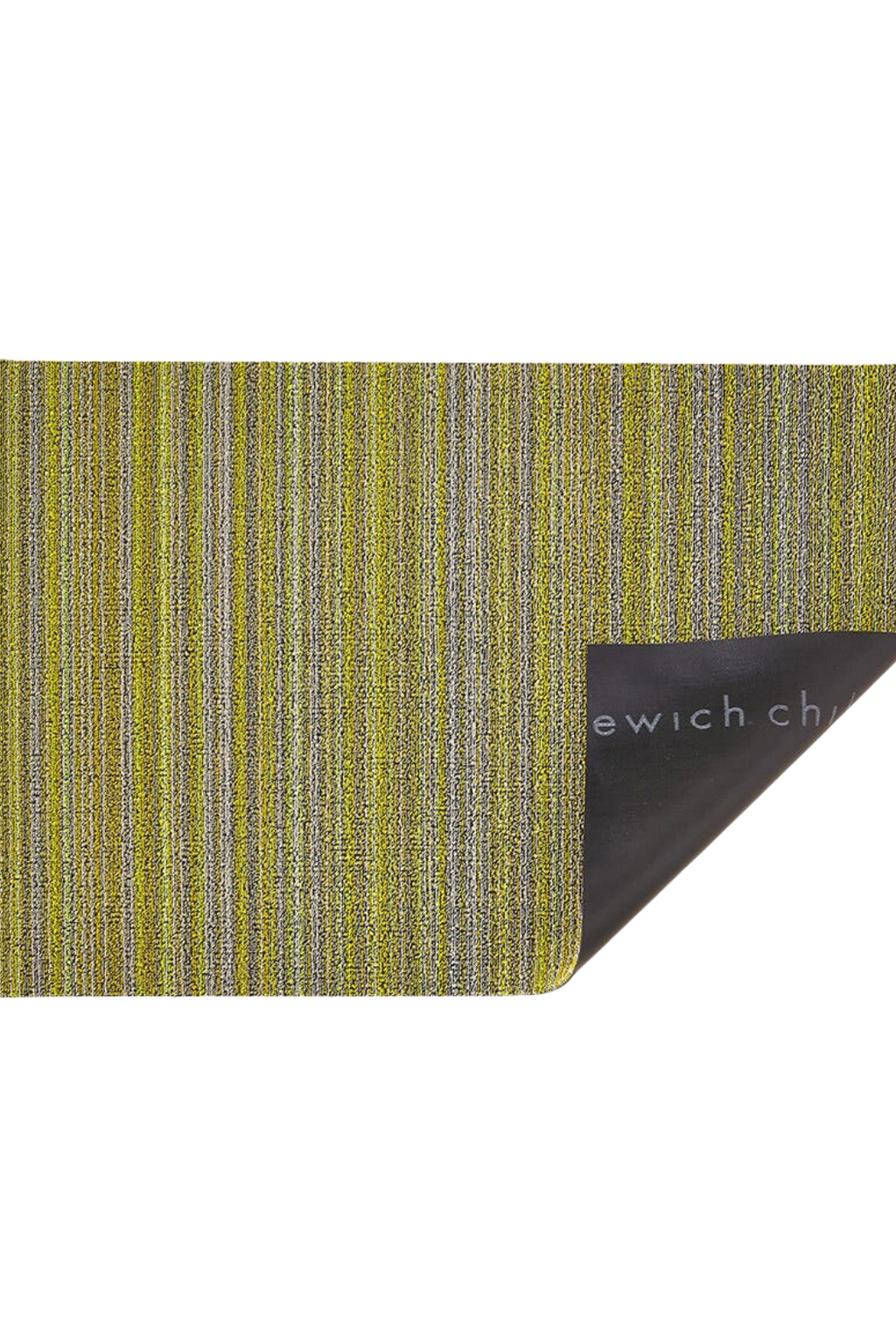 Chilewich Skinny Stripe Shag Runner - 24 x 72 - Citron