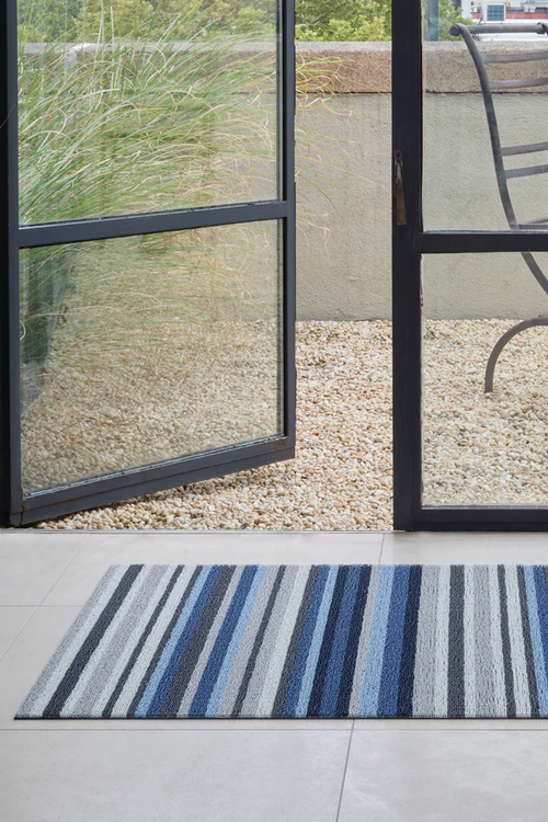 Deep Sea Horizon Stripe Shag Mat