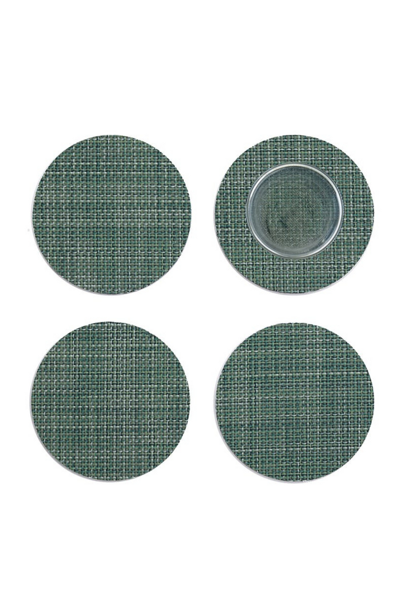 Chilewich-Mini-Basketweave-Coasters-Set-of-4-Ivy