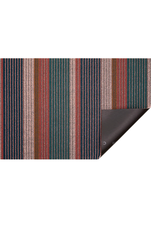 Raspberry Pleat Stripe Shag Mat
