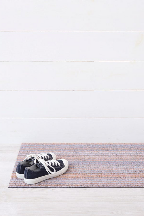 Periwinkle Skinny Stripe Shag Mat