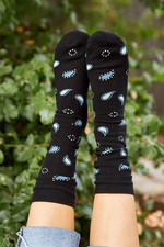 2 of 4:Socks that Give Water - Black Paisley