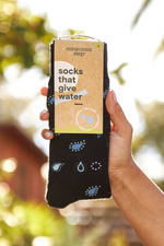 4 of 4:Socks that Give Water - Black Paisley