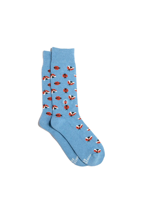 Socks that Protect Pollinators - Blue Ladybugs