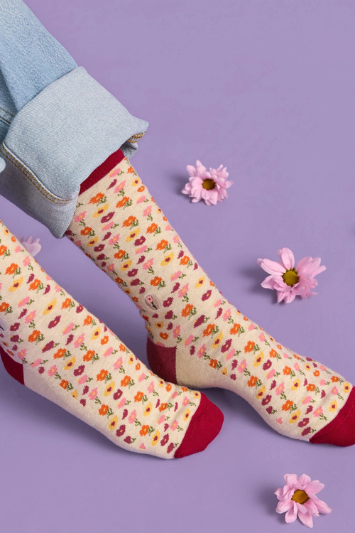 Socks that Support Women's Equality - Fields of Florals