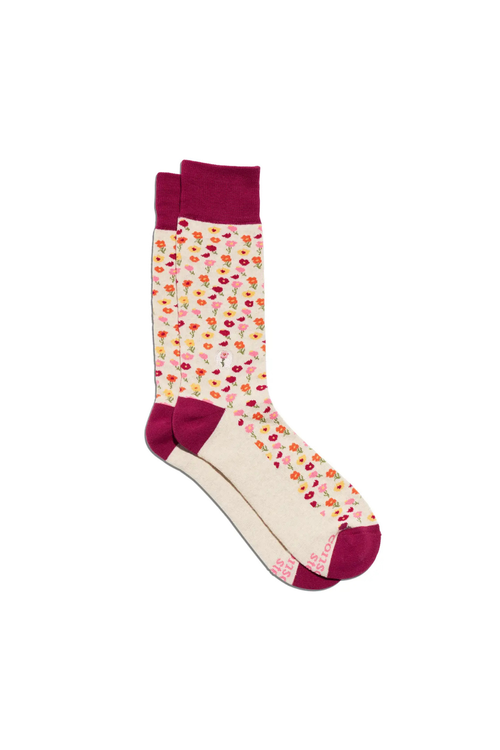 Socks that Support Women's Equality - Fields of Florals