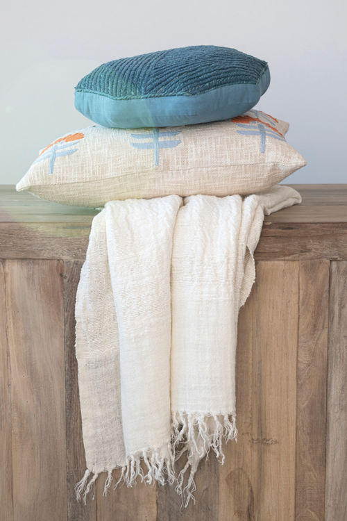 Teal Octagon Cotton Pillow