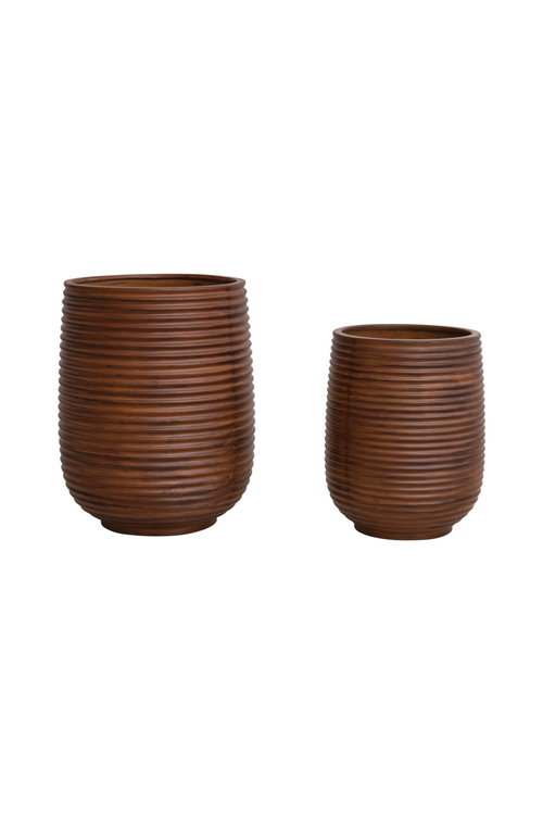 Lightweight Eco Stone Ribbed Planters