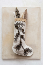 2 of 2:Applique Branch Wool Felt Stocking