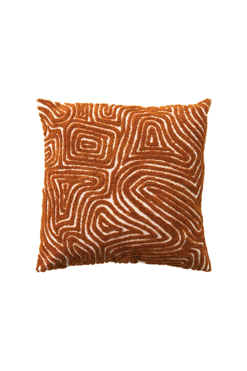 Rust Tufted Ripple Pillow