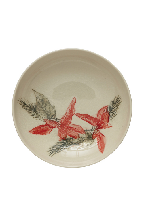 Creative-Co-Op-Cabin-Holiday-Poinsettia-Plate