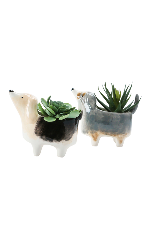 Ceramic Dog Planter