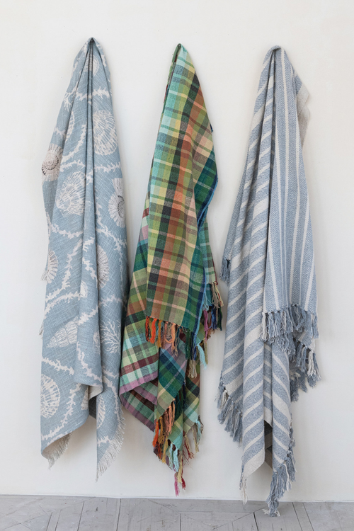 Coastal Stripes Recycled Cotton Throw