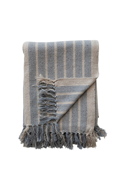 Coastal Stripes Recycled Cotton Throw