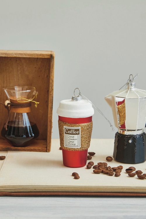 Coffee To Go Glass Ornament