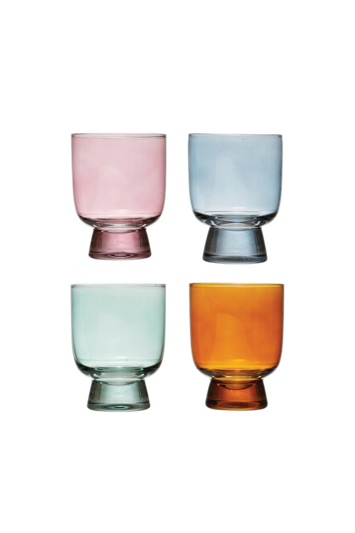 Colorful Footed Drinking Glass