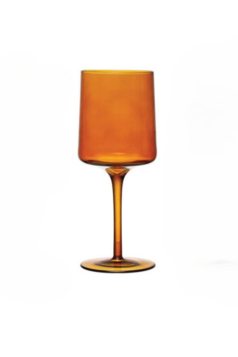 Creative-Co-Op-Colorful-Wine-Glass-Stemmed-Amber