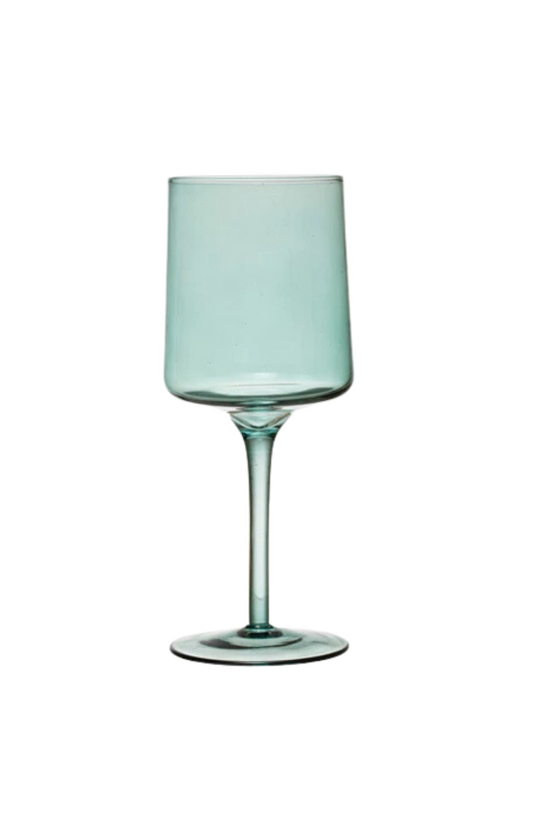 Creative-Co-Op-Colorful-Wine-Glass-Stemmed-Sage-Green