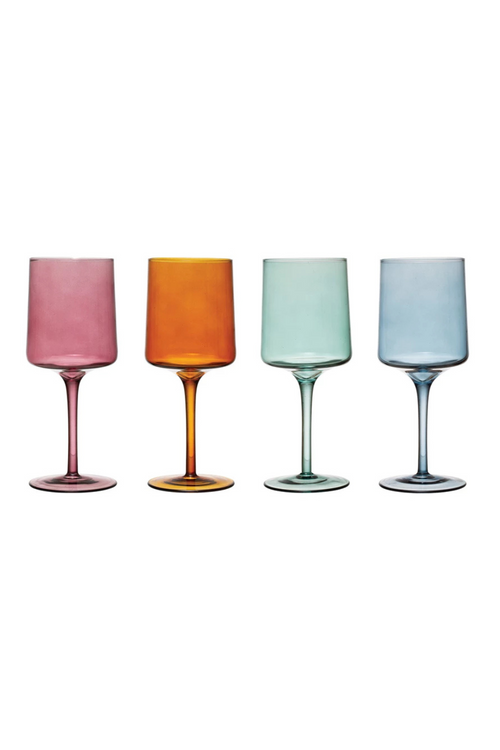 Colorful Stemmed Wine Glass