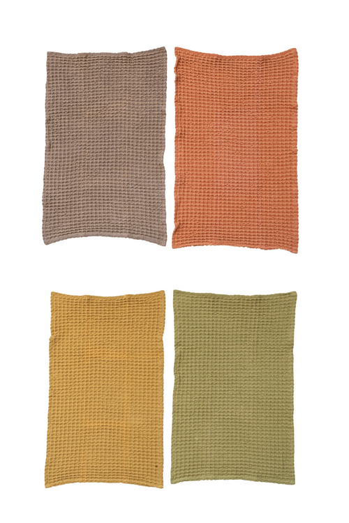 Stonewashed Cotton Waffle Weave Tea Towel