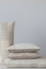 3 of 3:Cream Cotton Jacquard Lumbar Pillow