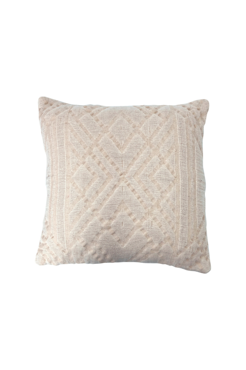 Cream Cotton Jacquard Pillow