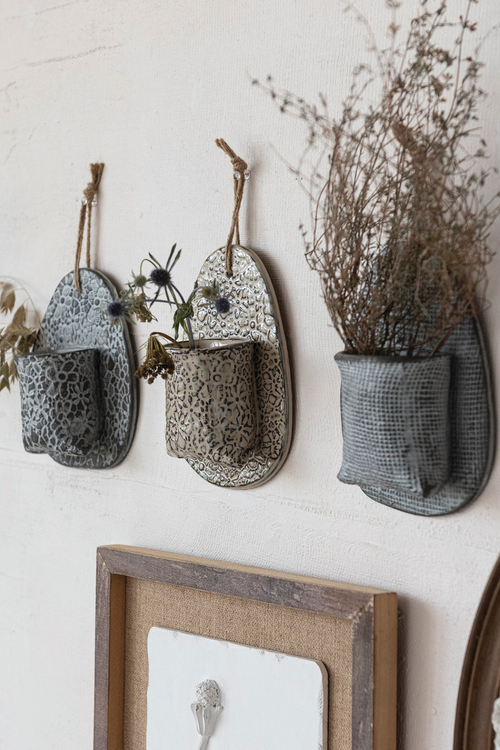 Embossed Stamp Pattern Wall Vase