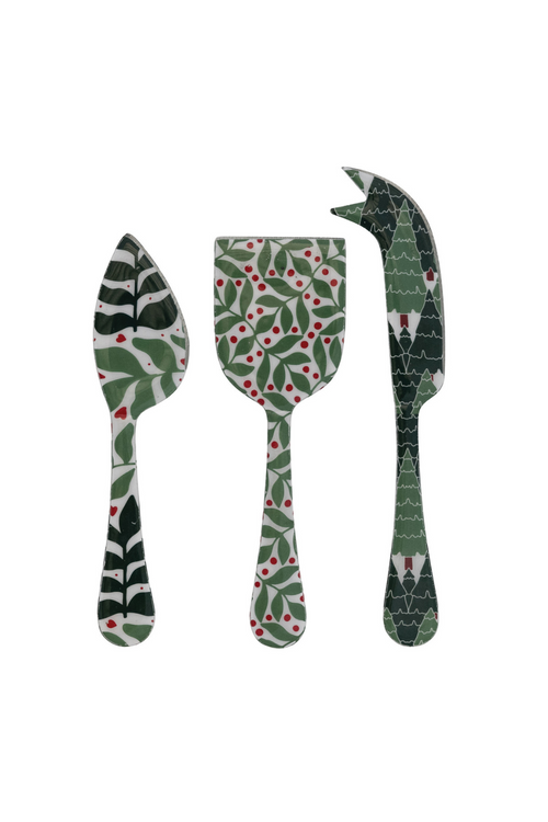 Enameled Festive Cheese Servers