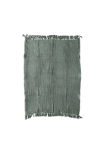 3 of 3:Waffle Weave Throw with Fringe