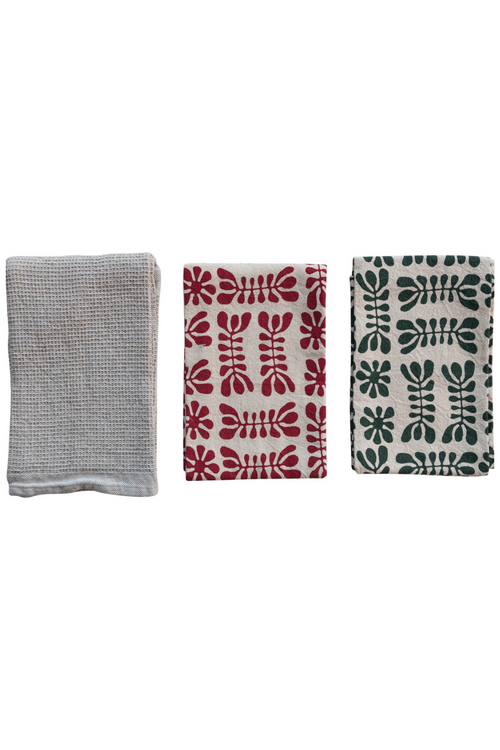 Festive Waffle Weave Tea Towels