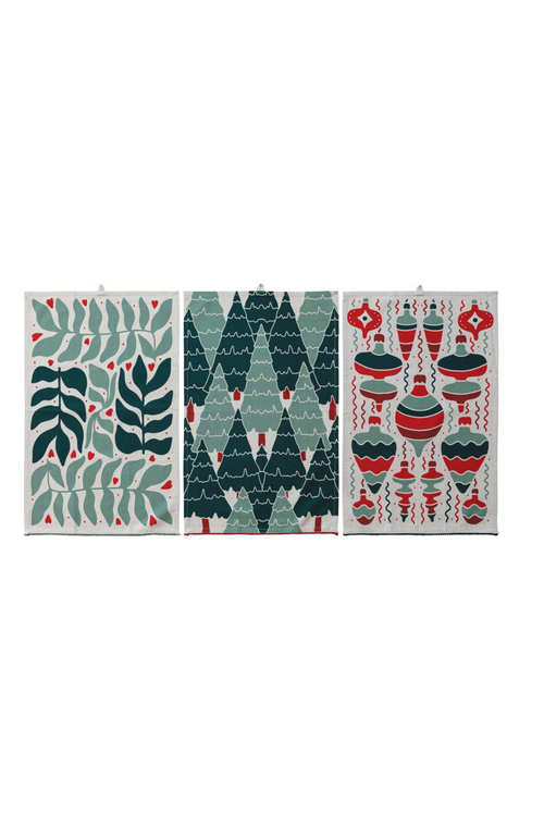 Festive Print Tea Towel