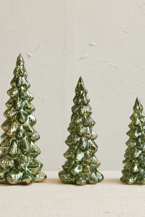 Green Mercury Glass Trees