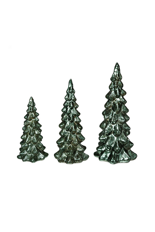 Green Mercury Glass Trees