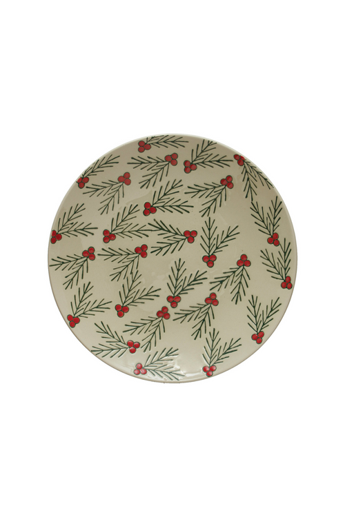 Creative-Co-Op-Hand-Painted-Berries-Plate-Holiday