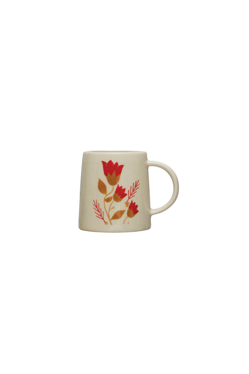 Creative-Co-Op-Festive-Flowers-Ceramic-Mug-Style-1