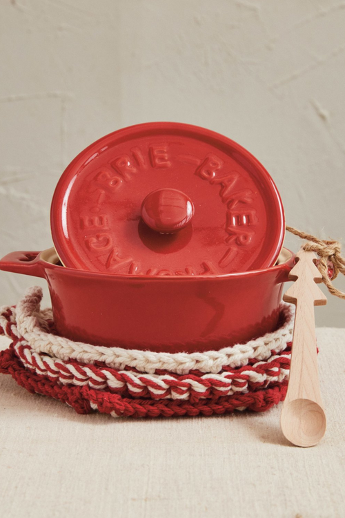 Holiday Ceramic Brie Baker Set