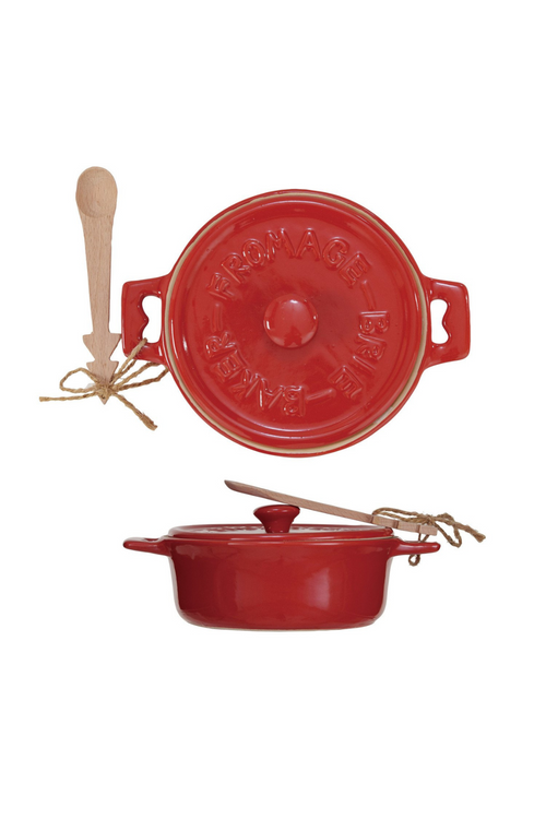 Holiday Ceramic Brie Baker Set