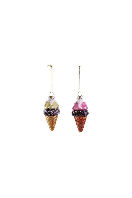 Glass Ice Cream Cone Ornament