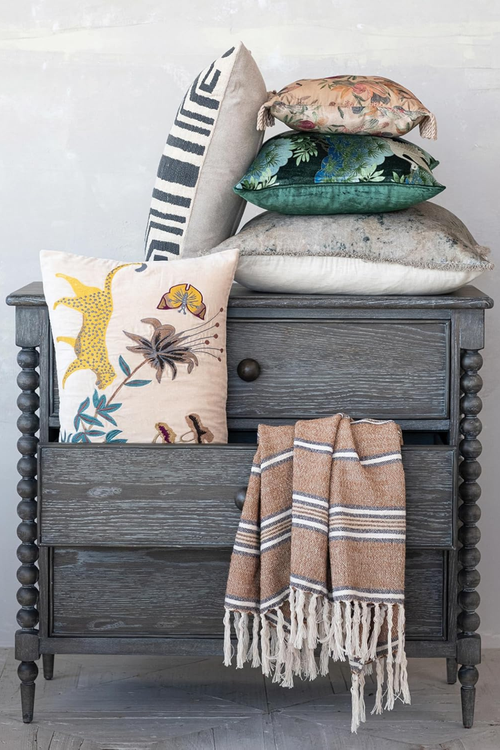 Labyrinth Embroidered Lumbar Pillow