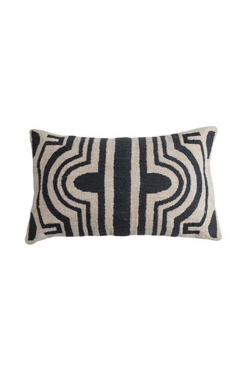 Labyrinth Embroidered Lumbar Pillow