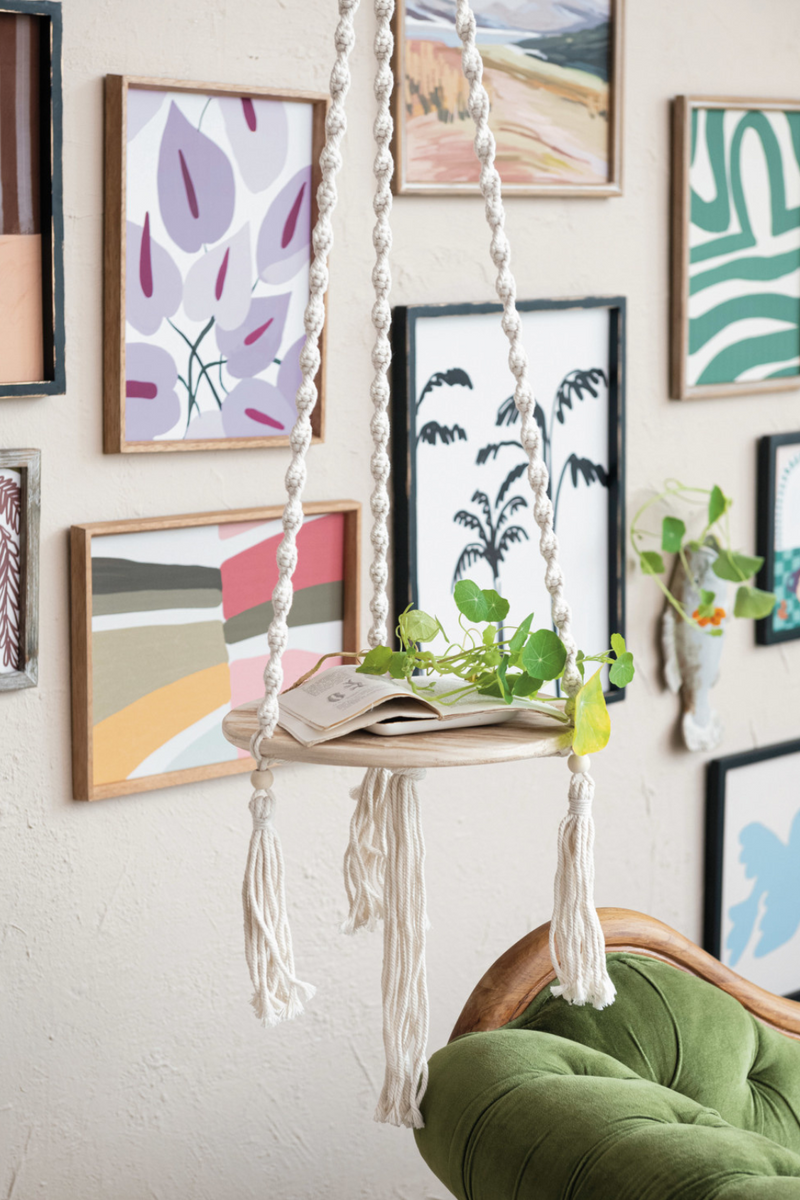 Creative-Co-Op-Macrame-Plant-Hanger-Shelf