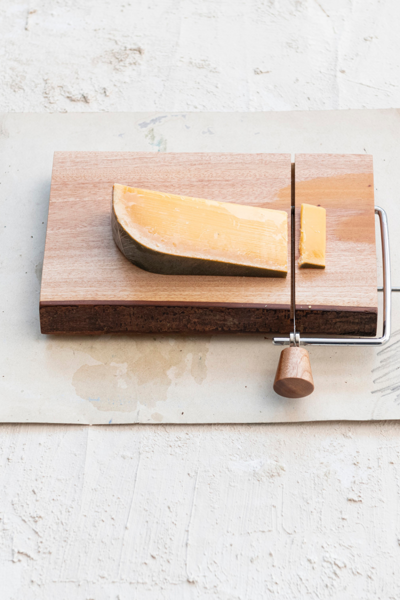 Creative-Co-Op-Mahogany-Wood-and-Stainless-Steel-Cheese-Slicer